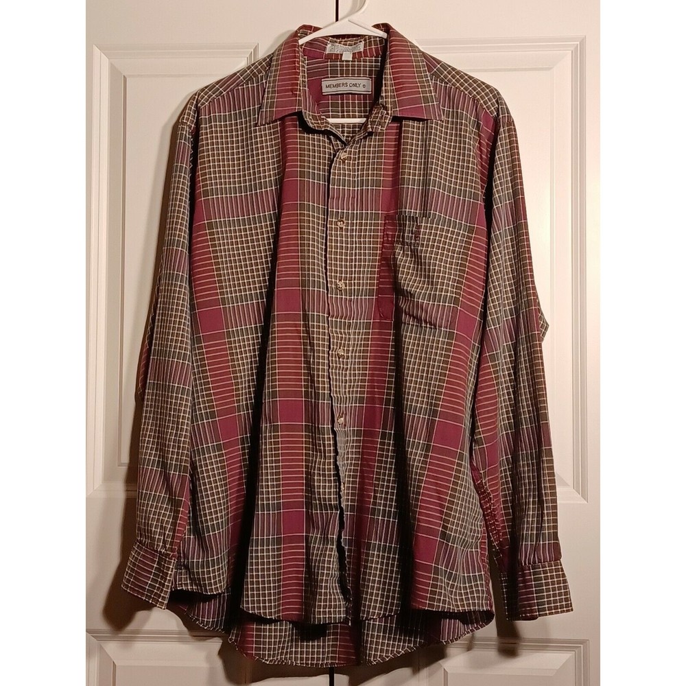 Members Only Mens Button Down Long Sleeve Shirt